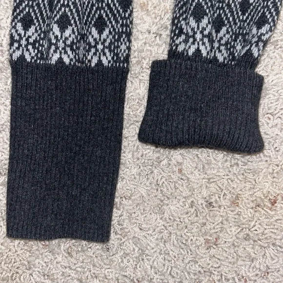 IF IT WERE ME Sweater DRESS Cowl Neck Dark GRAY/WHITE Printed Design Size SMALL - Picture 6 of 8